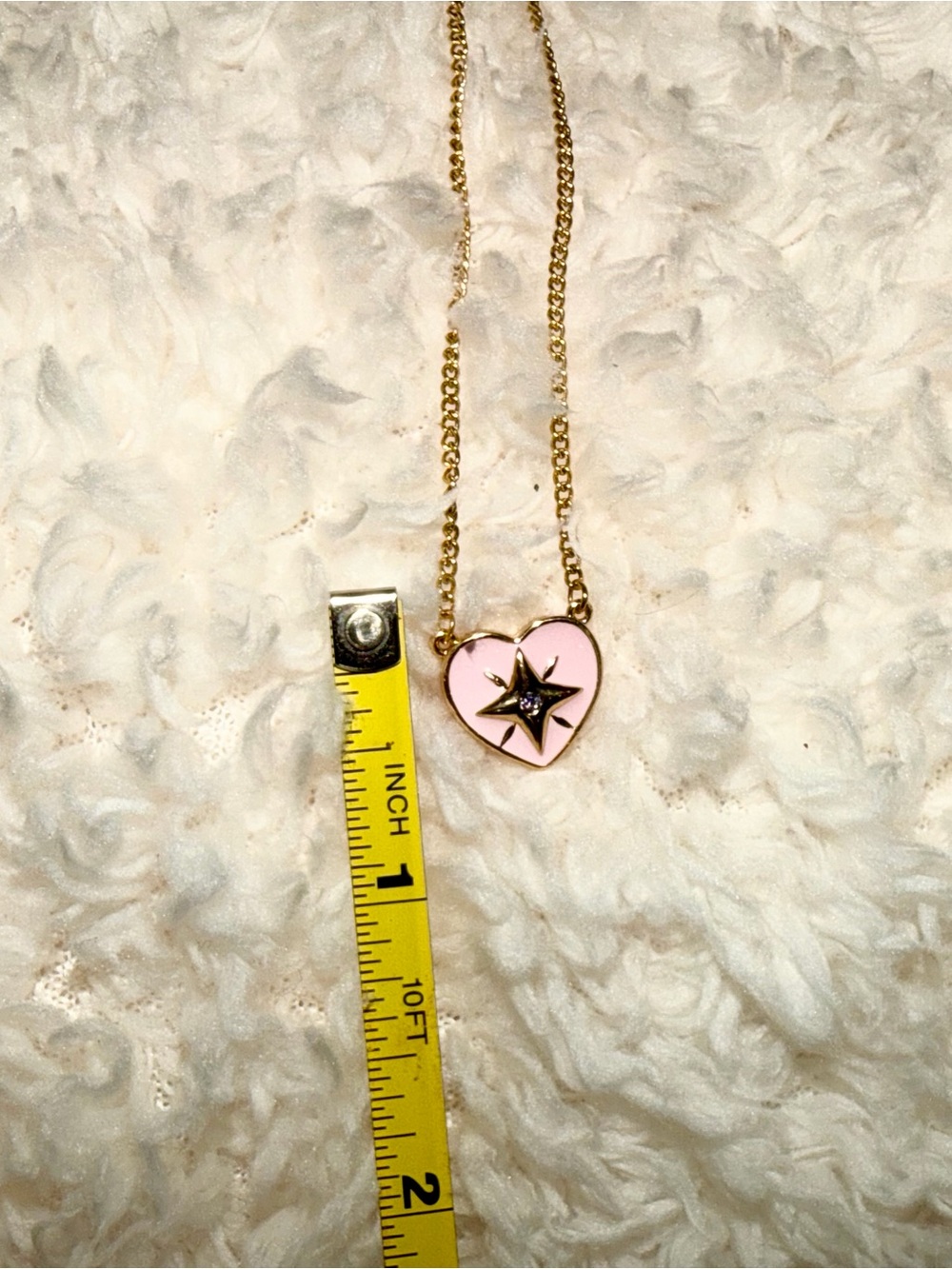 Brand New 18k Gold Necklace With Pink Heart Star Pendant - Fabulous Find - Picture 9 of 9